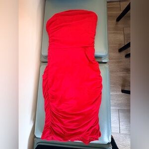 Red Strapless Dress